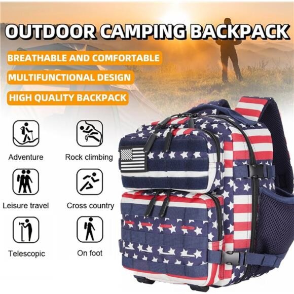 9L Mini Tactical Backpack for Men and Women Tactical Backpack Small for Hiking - Picture 2 of 7